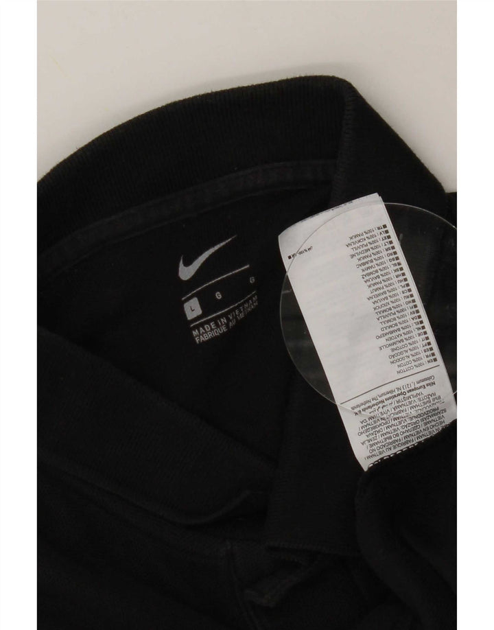 Мужская рубашка-поло Nike, большая черная, хлопковая
