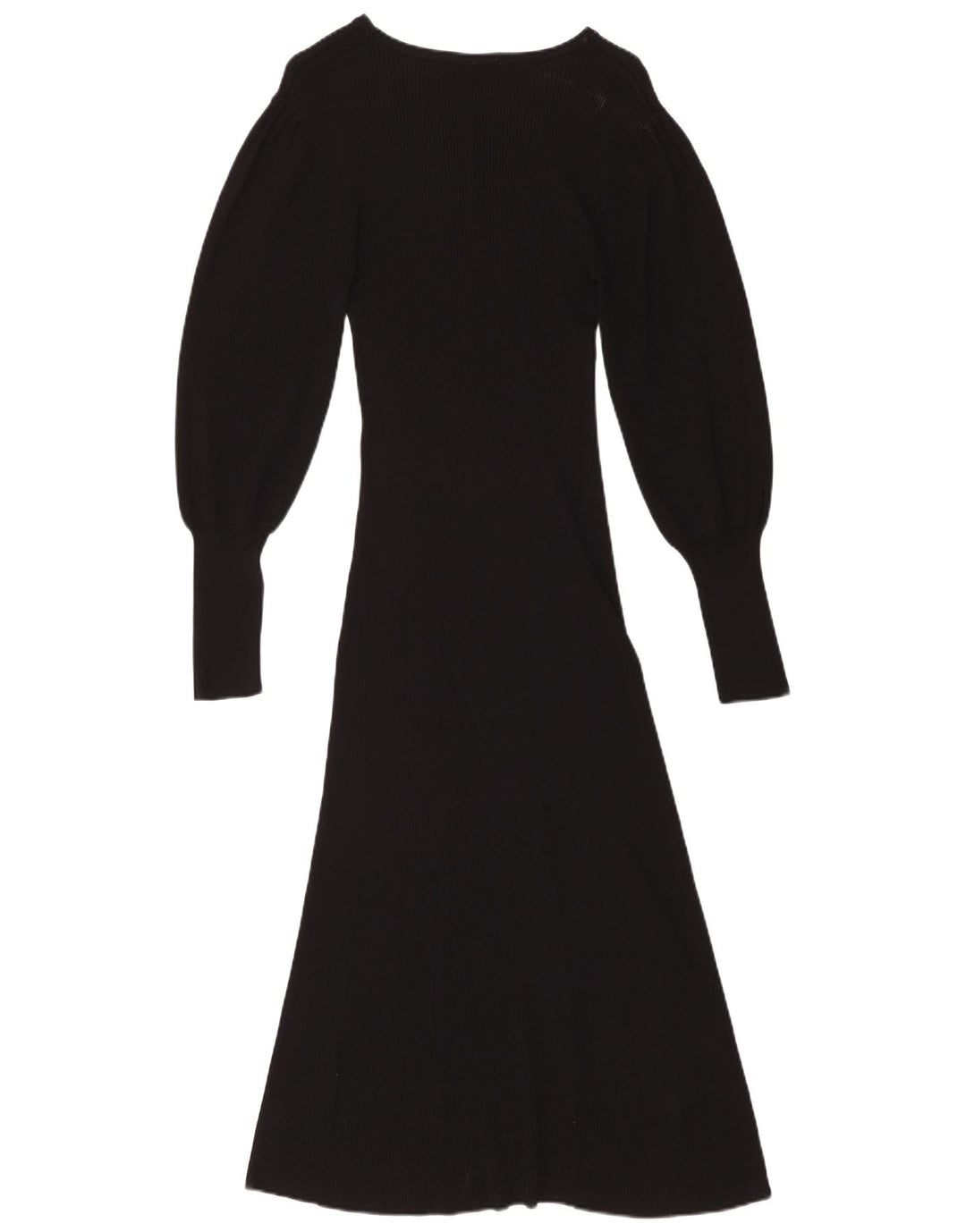 Женское платье макси с длинным рукавом ZARA UK 12, средний черный, вискоза