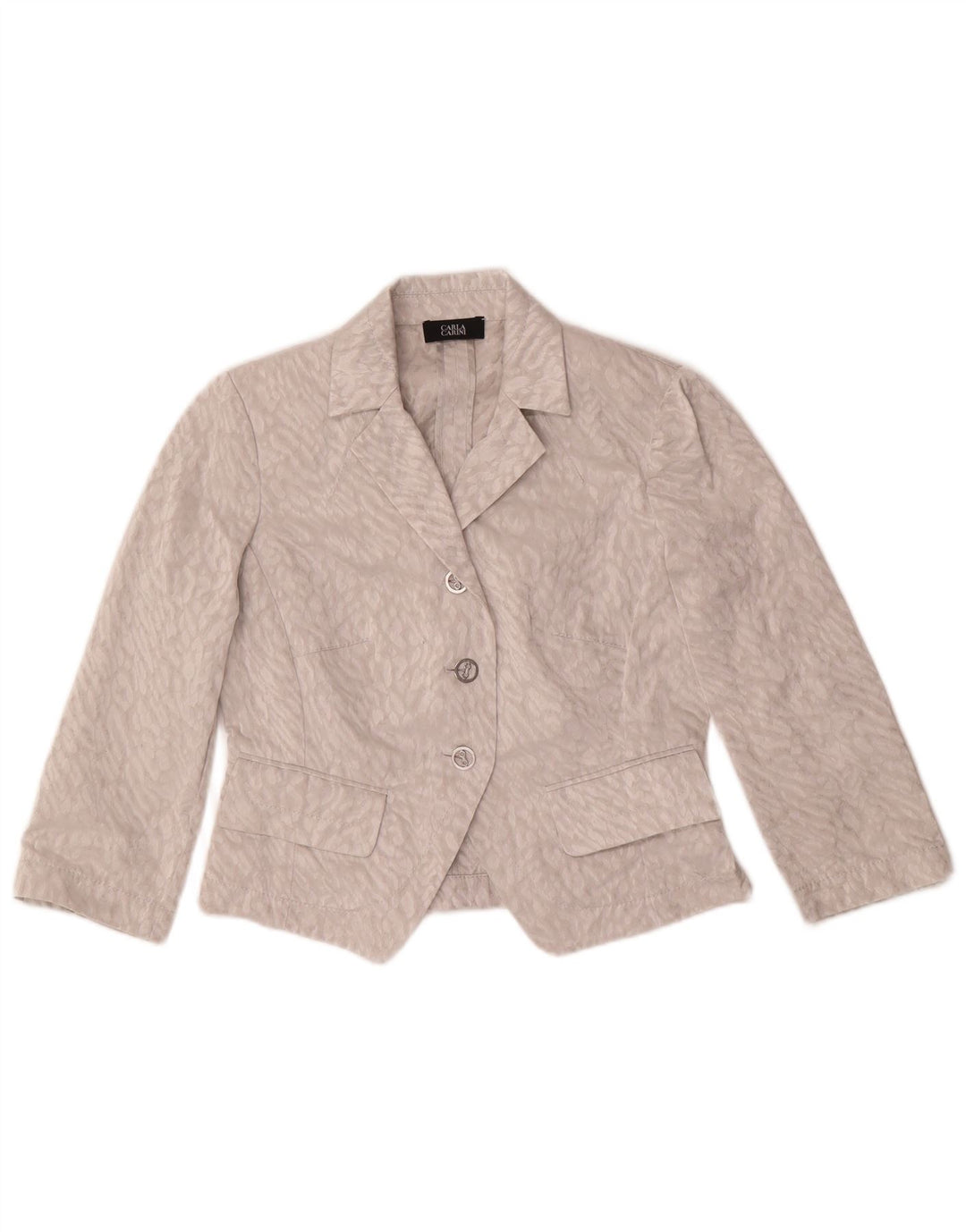 Женский укороченный кардиган CARLA CARINI UK 10, маленький серый с животным принтом