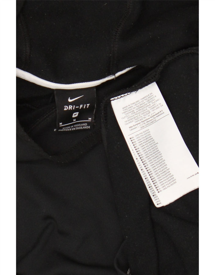 Мужской топ с капюшоном Nike Dri Fit с длинными рукавами, средний черный, полиэстер с цветными блоками