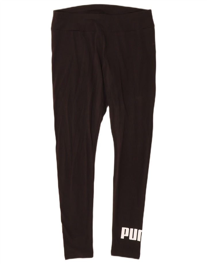 Женские леггинсы с рисунком PUMA UK 12, средний черный хлопок, черный