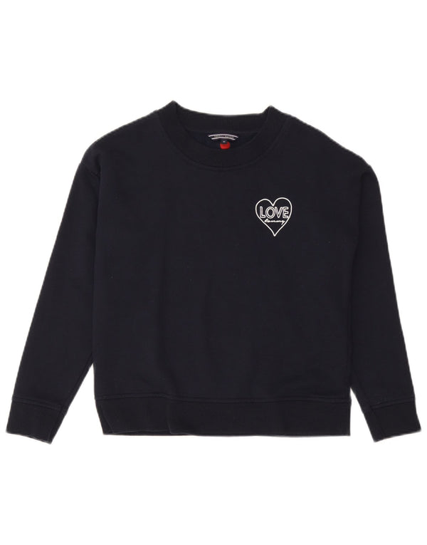 Женский укороченный свитшот оверсайз Tommy Hilfiger UK 6 XS, темно-синий