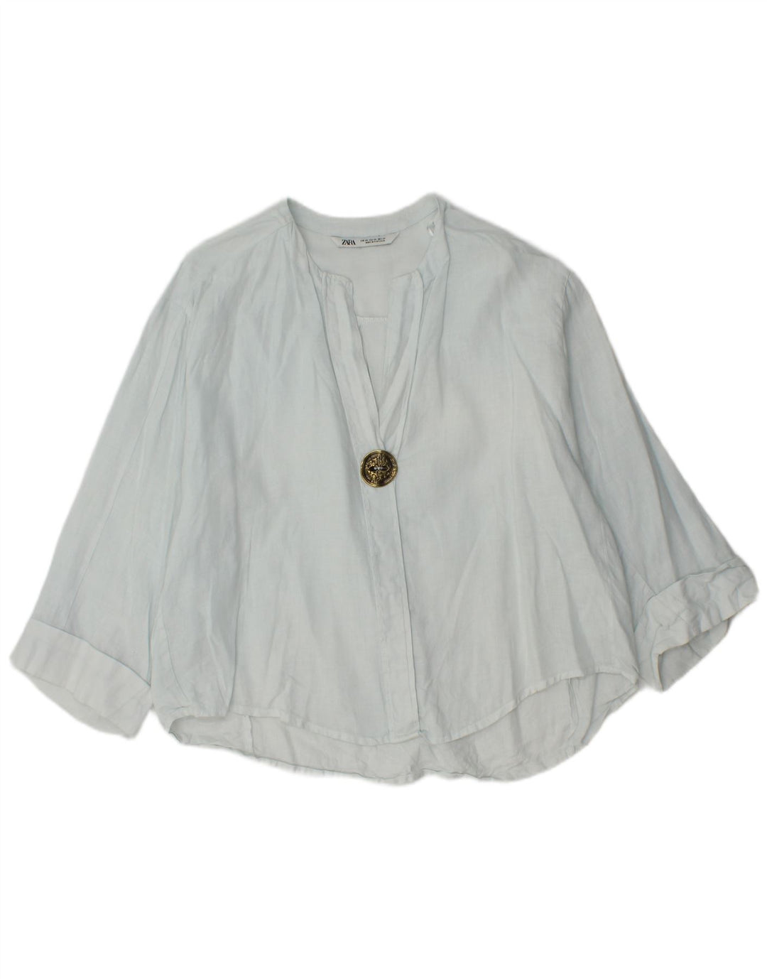 Женская блузка оверсайз с рукавом 3/4 Zara UK 6 XS, синяя