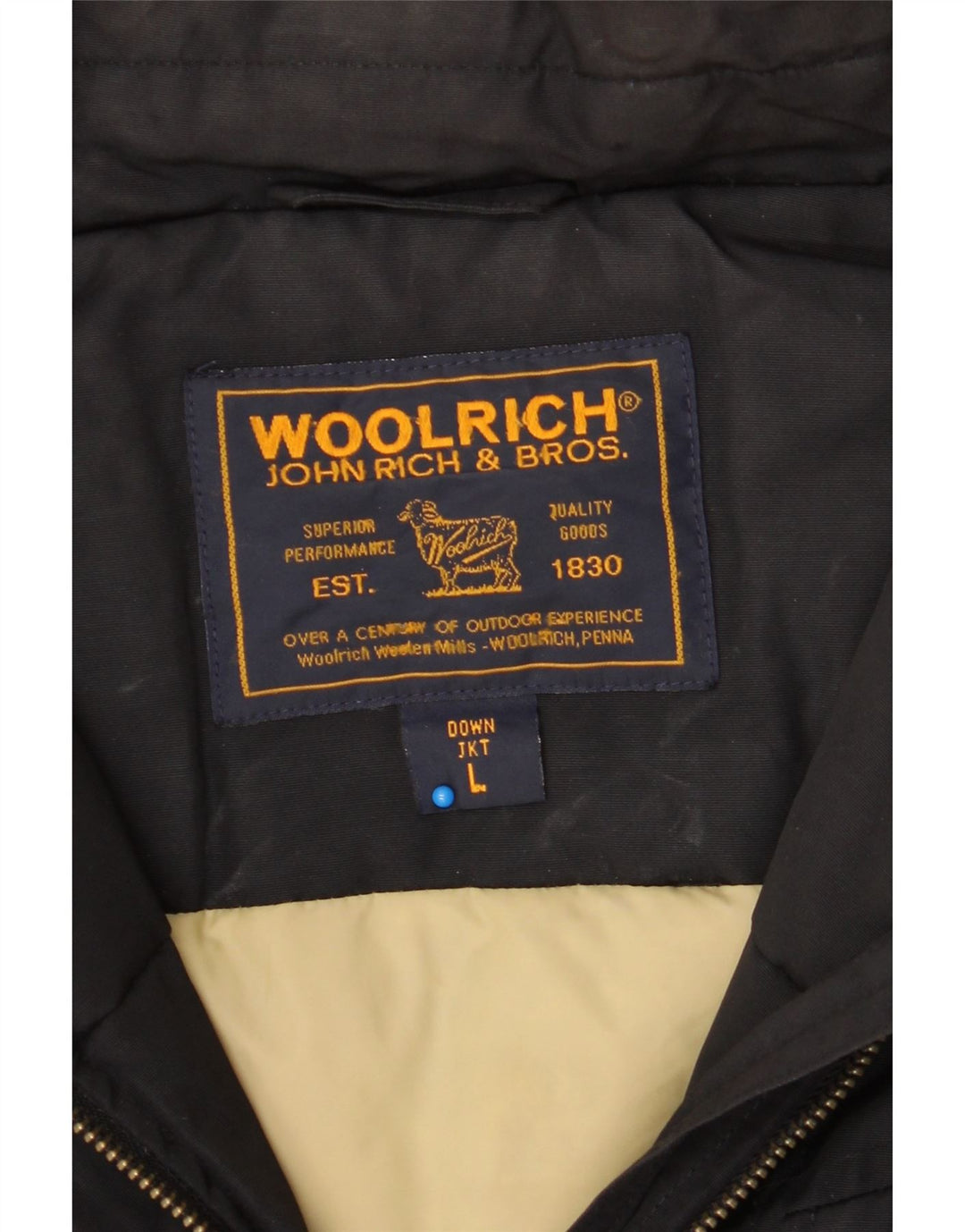 WOOLRICH Womens Hooded Padded Jacket UK 16 Large Black Cotton Vintage Woolrich and Second-Hand Woolrich from Messina Hembry 