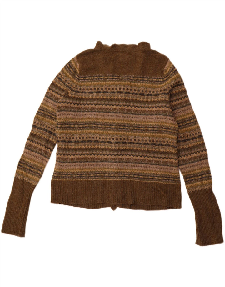 Женский свитер-кардиган Eddie Bauer Petite UK 14, большой зеленый из овечьей шерсти