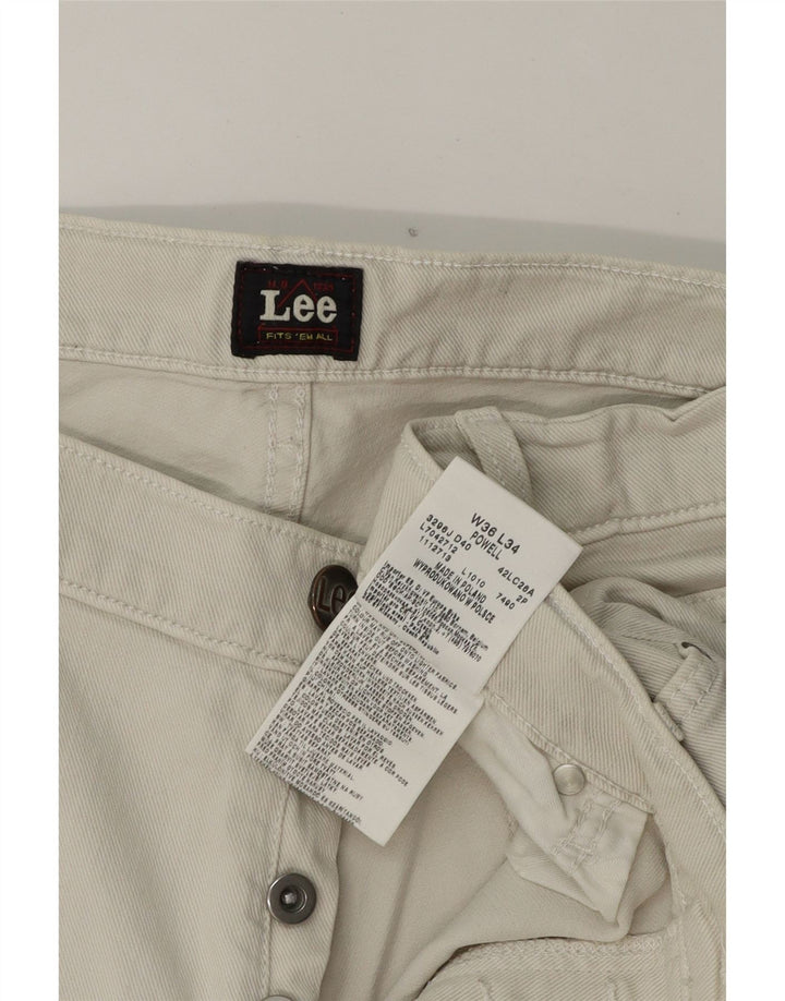 LEE Mens Powell Straight Jeans W36 L34 White Cotton Vintage Lee and Second-Hand Lee from Messina Hembry 