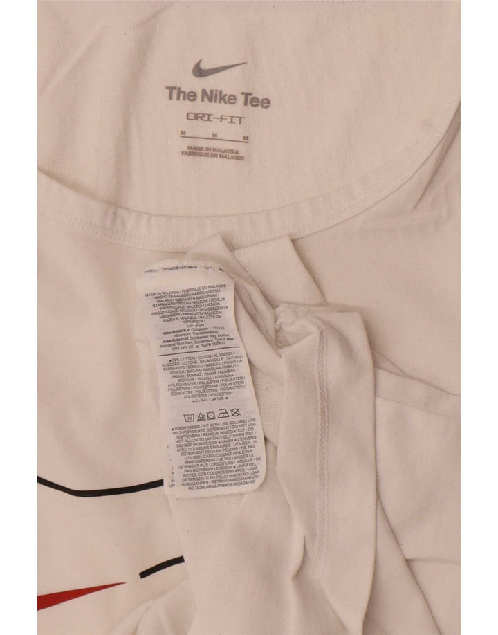 Мужской жилет с графическим рисунком Nike Dri Fit среднего размера, белый хлопок