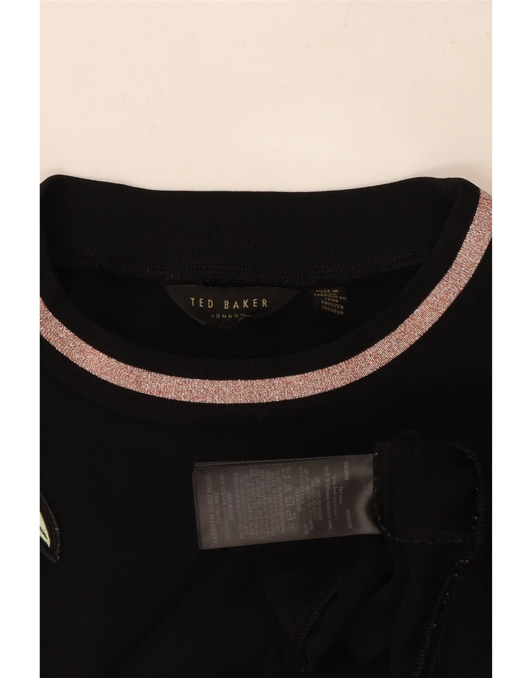 Женский свитер TED BAKER UK 14, средний черный полиэстер с цветочным принтом