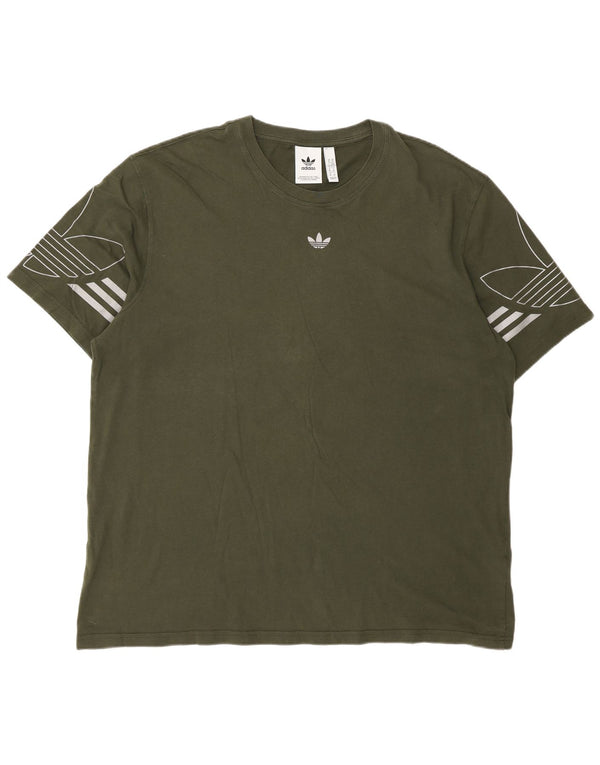 Adidas Мужская футболка с рисунком Top XL Зеленый хлопок