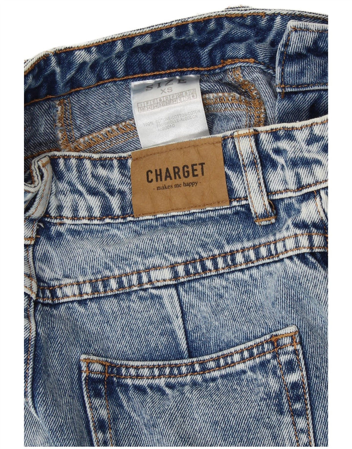 ВИНТАЖНЫЕ женские зауженные джинсы с высокой талией, Великобритания 6 XS W25 L25, синий хлопок