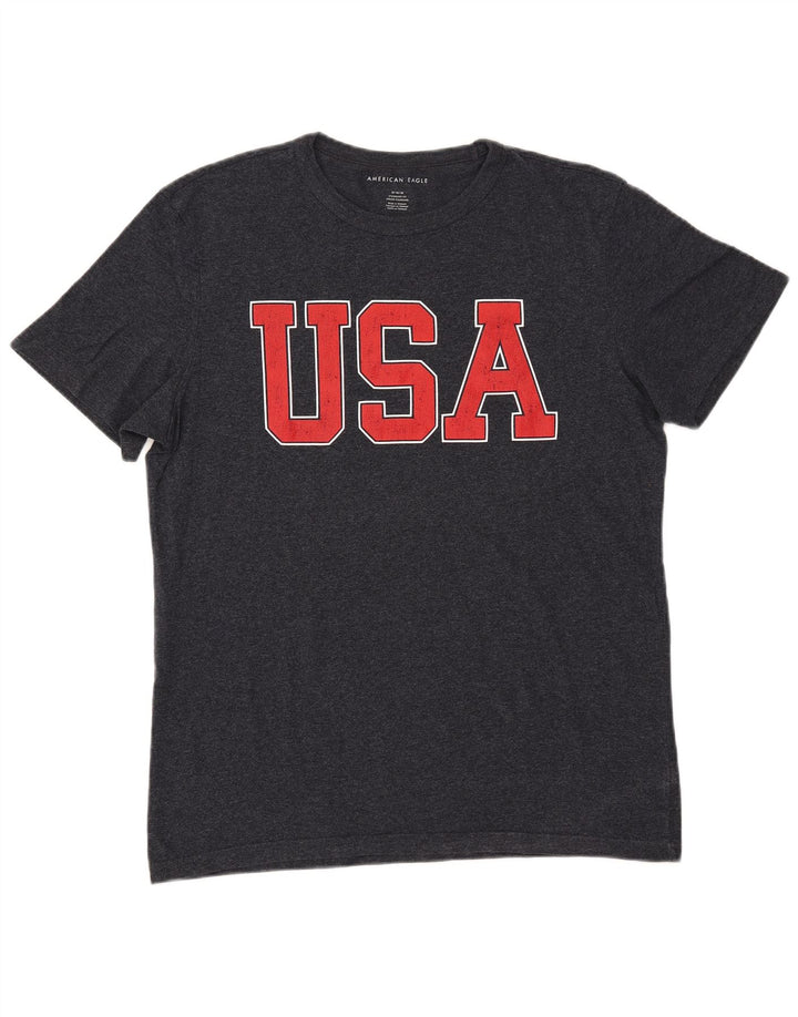 Мужская футболка AMERICAN EAGLE Coupe со стандартным рисунком, средний темно-синий