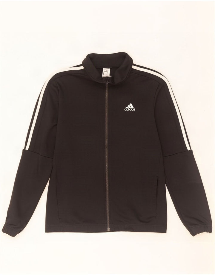 Мужская спортивная куртка Adidas UK 38/40, средний черный полиэстер