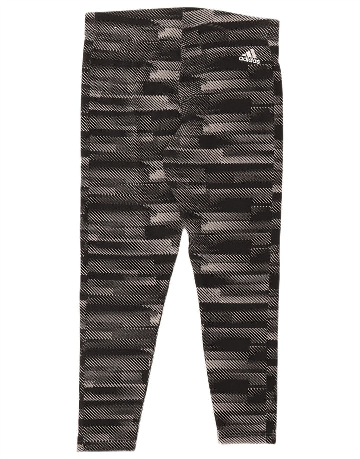 Женские леггинсы с рисунком ADIDAS UK 16/18, хлопок, большая черная полоска