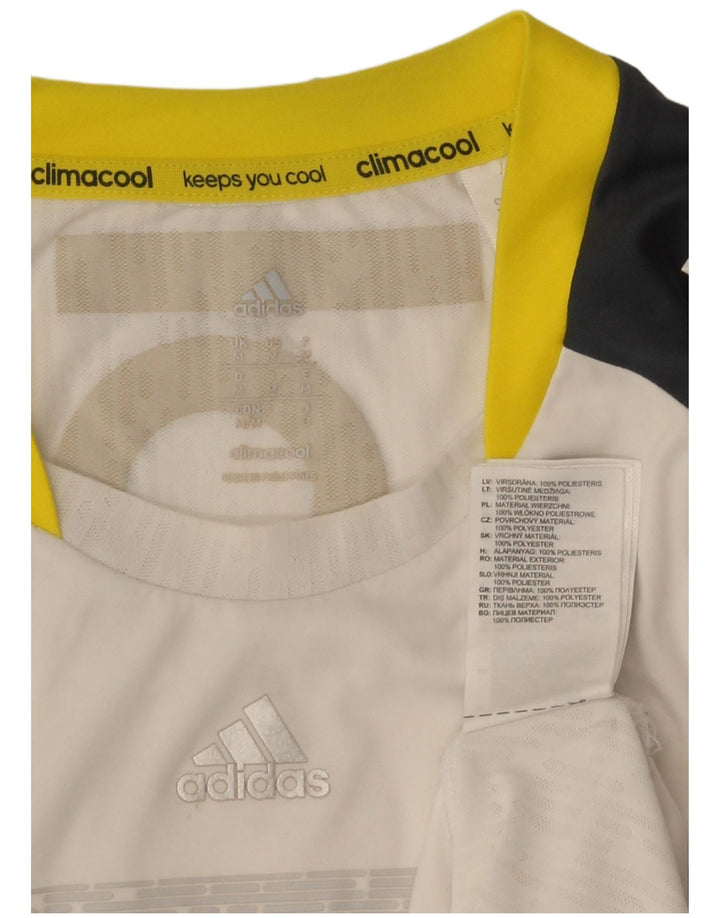 Мужская футболка Adidas Climacool с графическим рисунком, средний белый цветной блок