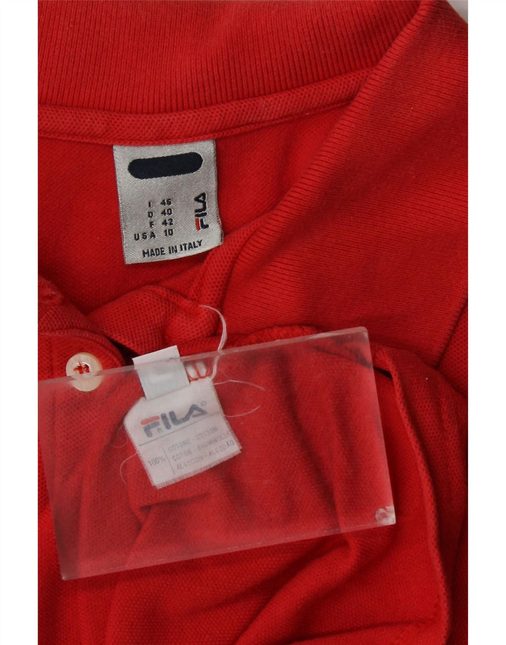 Женская рубашка поло FILA IT 46, большая красная, хлопок