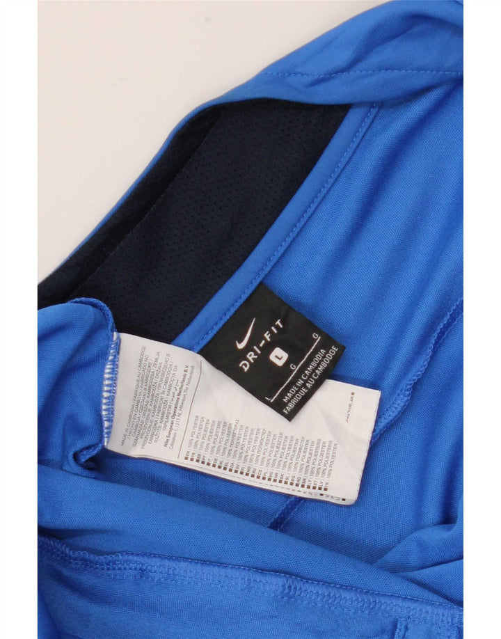 Мужская спортивная куртка Nike Dri Fit, большая синяя полиэстер с цветными блоками