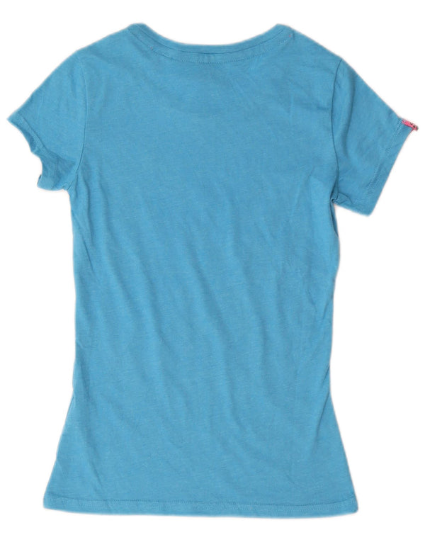 Женская футболка с рисунком Superdry Top UK 6 XS, синяя, хлопок