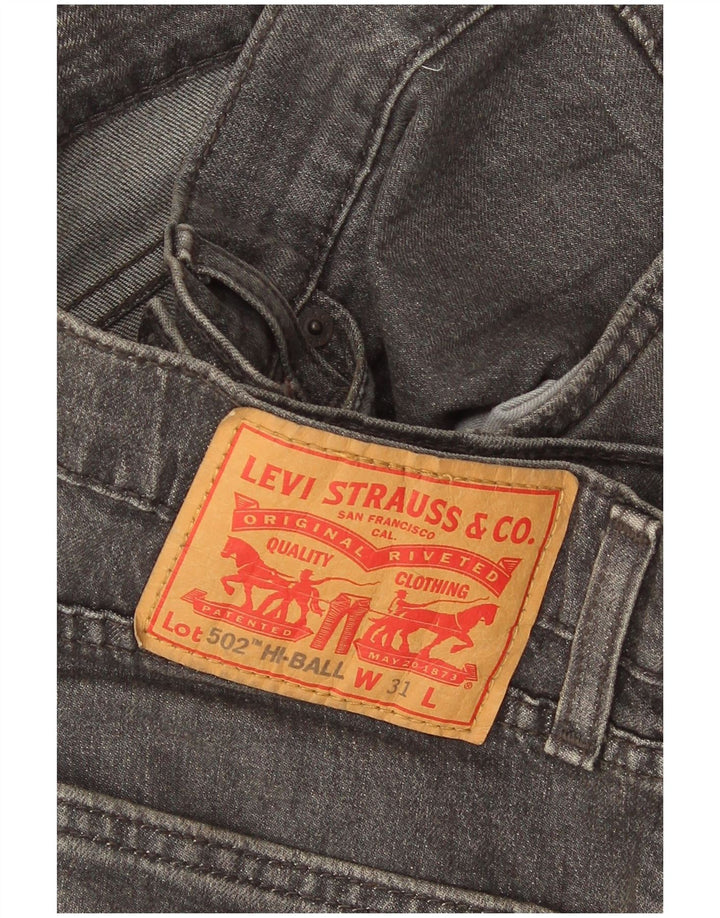 Мужские зауженные джинсы Levi's 502 W31 L29 Серые хлопковые