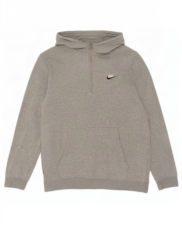 Мужской джемпер с капюшоном на молнии Nike, большой серый хлопок с крапинками