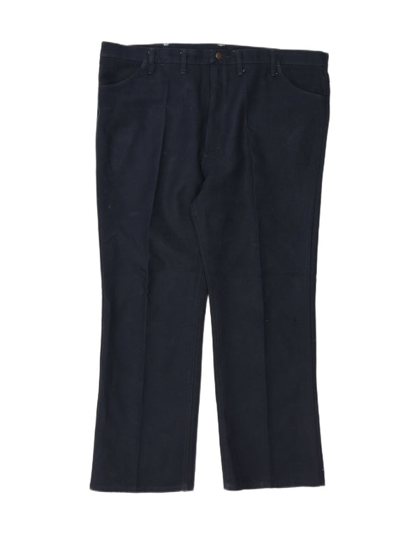 WRANGLER Mens Straight Jeans W46 L30 Navy Blue Polyester