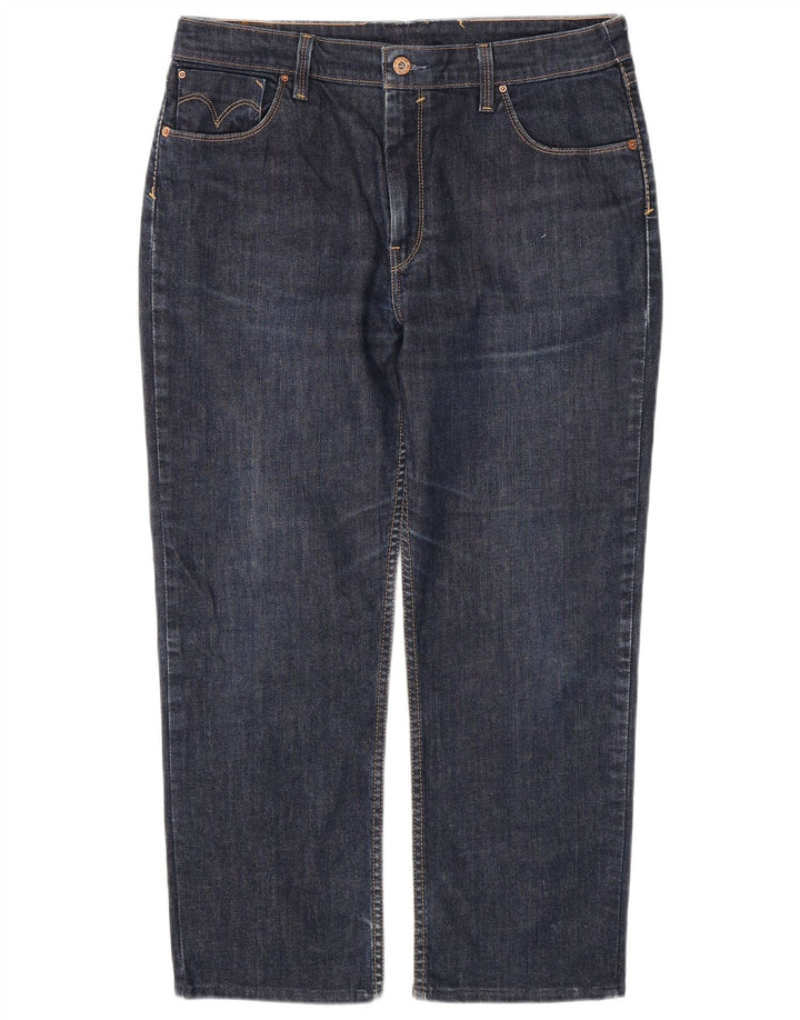 Женские укороченные прямые джинсы Levi's W34 L26, темно-синий, хлопок