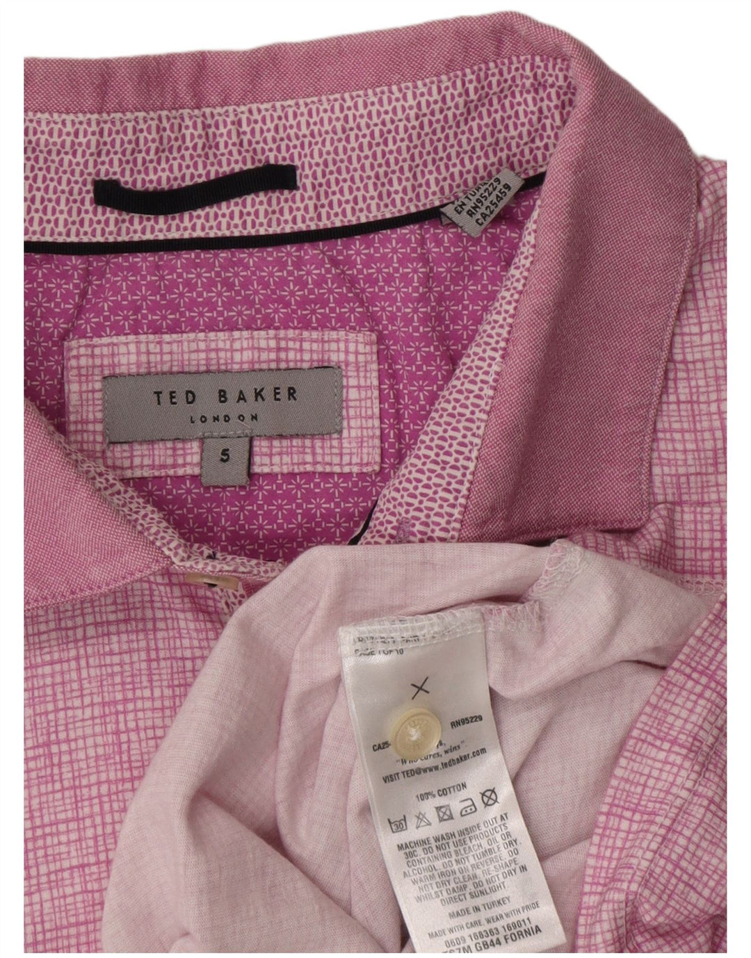 Мужская рубашка-поло Ted Baker, размер 5 XL, фиолетовая клетка, хлопок