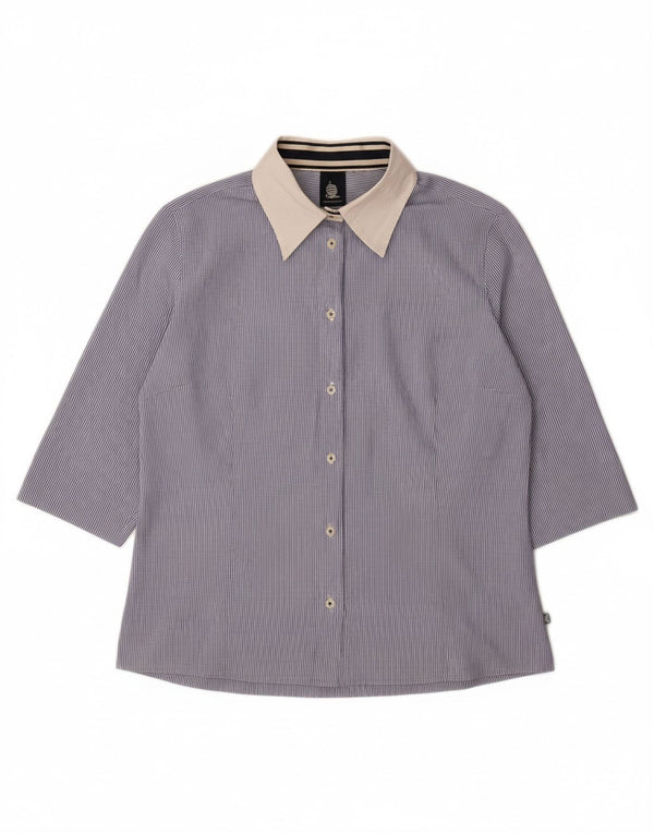 Женская блузка-рубашка с рукавом 3/4 MARINA YACHTING UK 18 XL, синяя в тонкую полоску