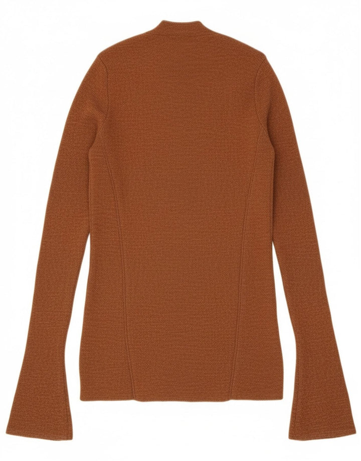 Женский джемпер с круглым вырезом Zara UK 12, средний коричневый цвет