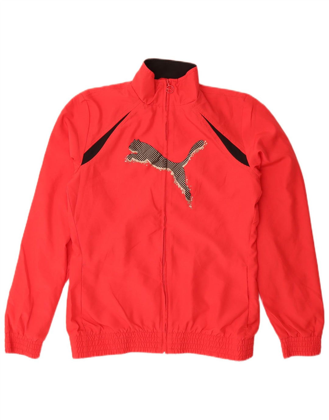 Спортивный костюм Puma для мальчиков с графическим рисунком, верхняя куртка 15–16 лет, красная с цветными блоками