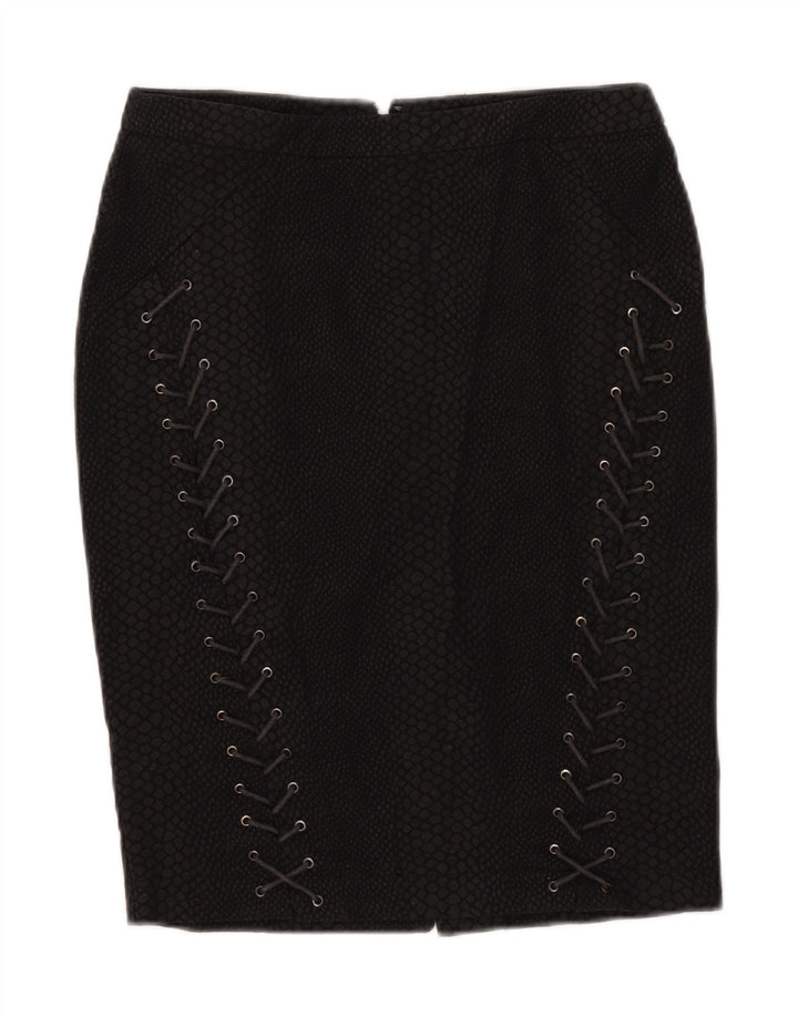 Женская юбка-карандаш Zara, маленькая W28, черная с животным принтом