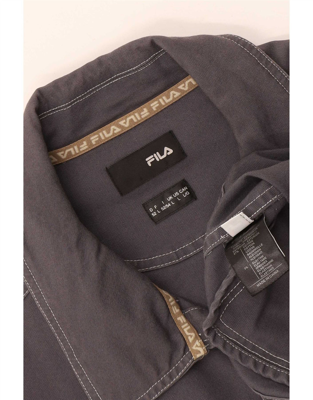 Мужская куртка Fila Utility UK 40, большая серая, хлопок