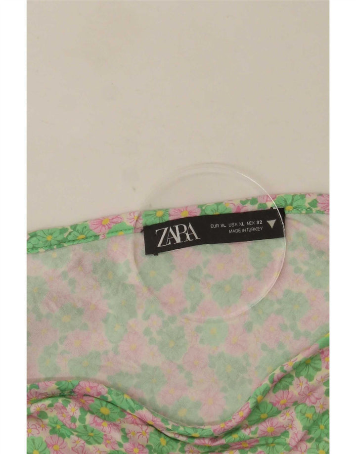 Женская мини-юбка Zara XL W32 Разноцветный цветочный принт
