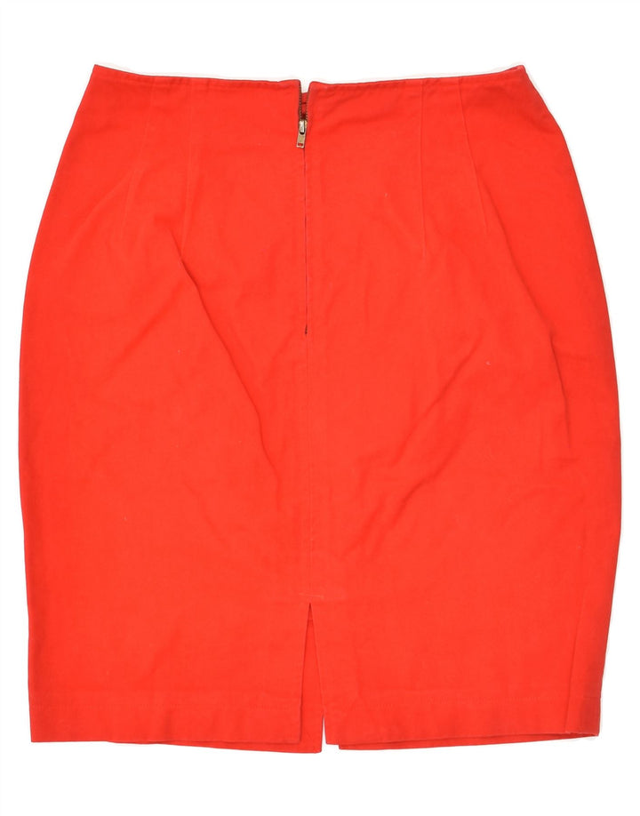 HENRY COTTONS Womens Pencil Skirt IT 44 Medium W29 Red Cotton | Vintage Henry Cottons | Thrift | Second-Hand Henry Cottons | Used Clothing | Messina Hembry 
