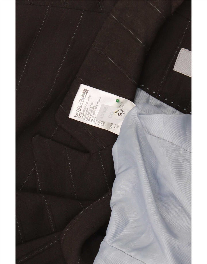 Женское пальто Marks & Spencer UK 20 2XL Коричневое полиэстер в тонкую полоску