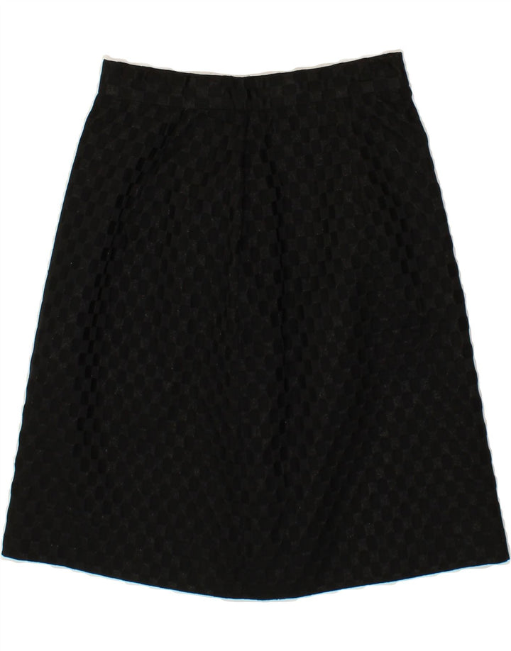 VINTAGE Womens A-Line Skirt  W26 Small  Black Geometric Vintage Vintage and Second-Hand Vintage from Messina Hembry 