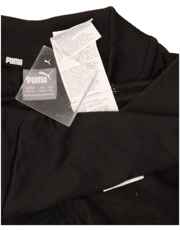 Спортивный костюм Puma для девочек, верхняя куртка 15–16 лет, черный полиэстер с цветными блоками