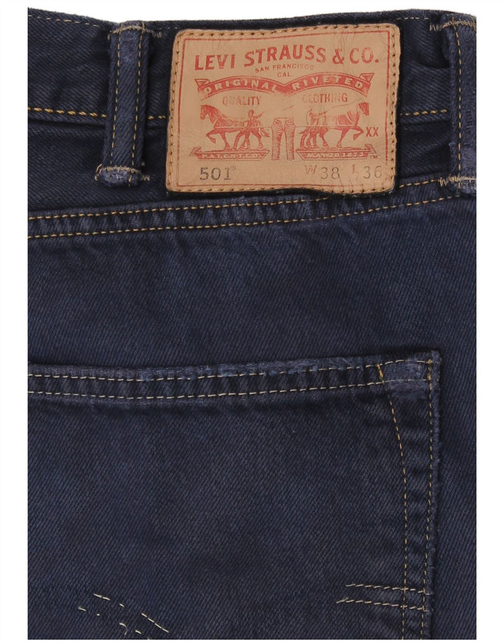 Мужские прямые джинсы Levi's 501 W38 L27 темно-синие