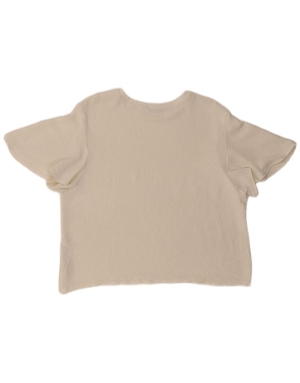 Женская блузка Zara Top UK 16, большой белый полиэстер