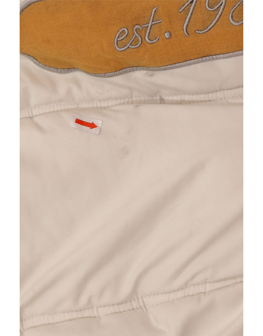 Мужская стеганая куртка с капюшоном и графическим рисунком KARL KANI UK 44 2XL, белый полиэстер