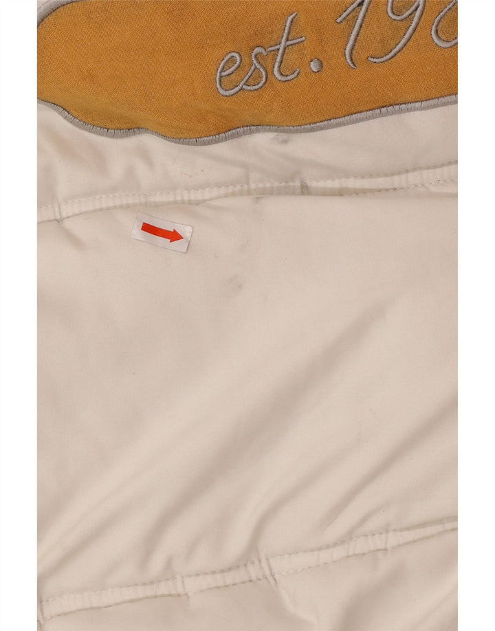 Мужская стеганая куртка с капюшоном и графическим рисунком KARL KANI UK 44 2XL, белый полиэстер