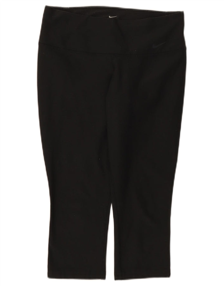 Женские леггинсы-капри Nike Dri Fit UK 8, маленькие черные из полиэстера