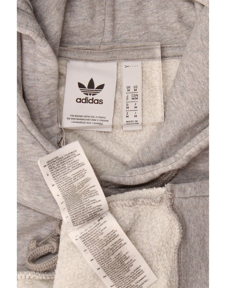 Мужской джемпер с капюшоном Adidas среднего серого цвета в крапинку, хлопок