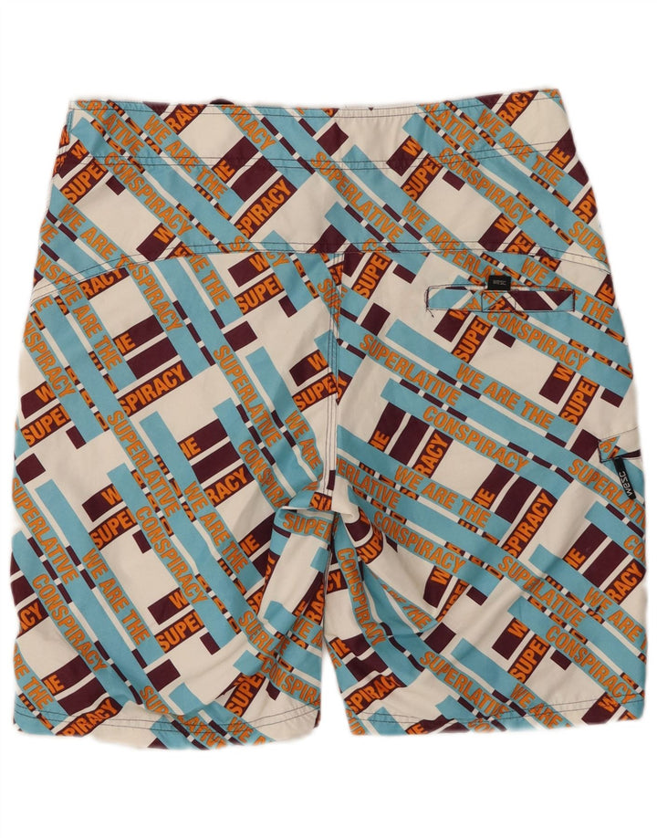 WESC Mens Graphic Swimming Shorts Small  Multicoloured Check Polyester