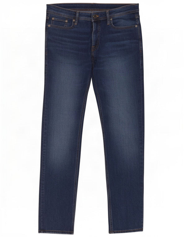 Мужские узкие джинсы Jack & Jones GLENN W32 L30, темно-синий хлопок