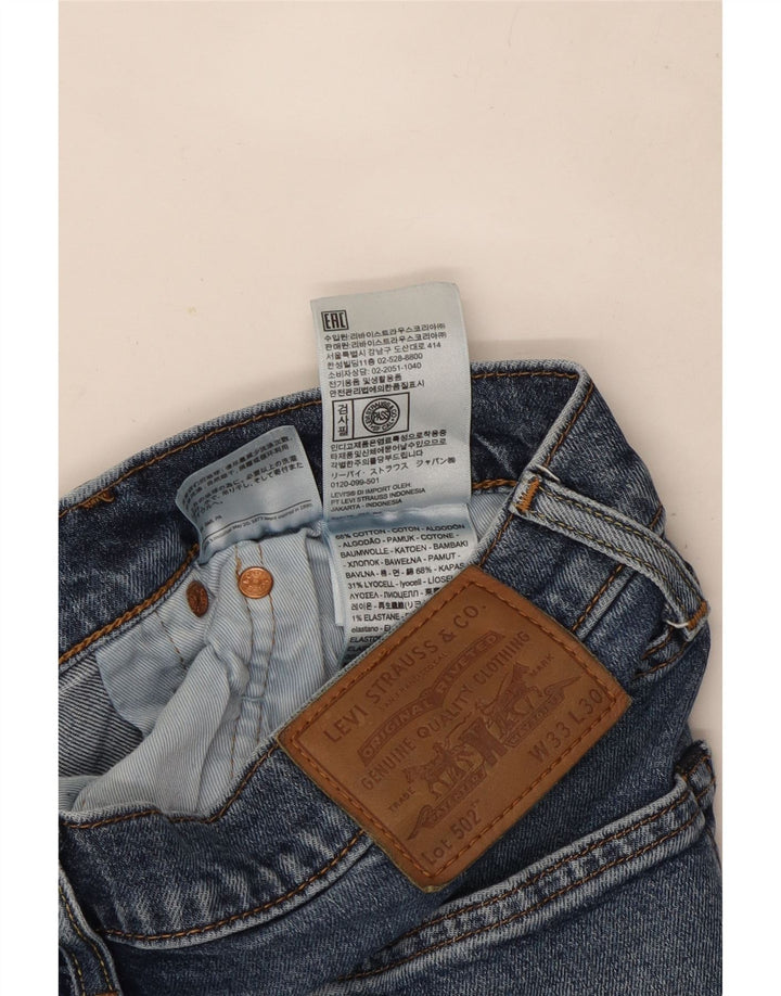 Мужские зауженные джинсы Levi's 502 W33 L30 синие, хлопок