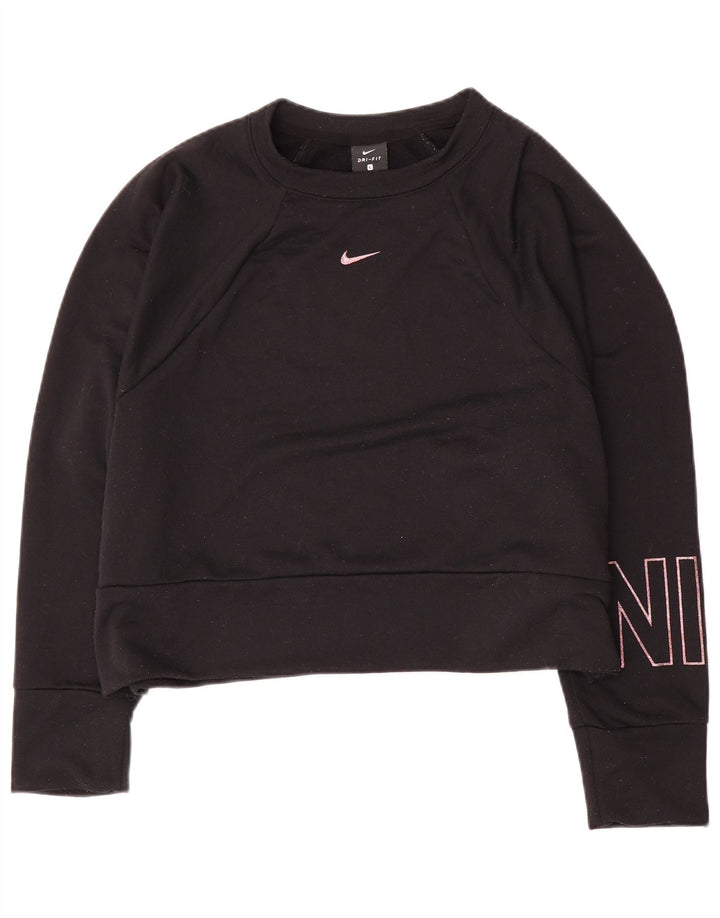 Женский джемпер большого размера с рисунком Nike Dri Fit UK 16, большой черный