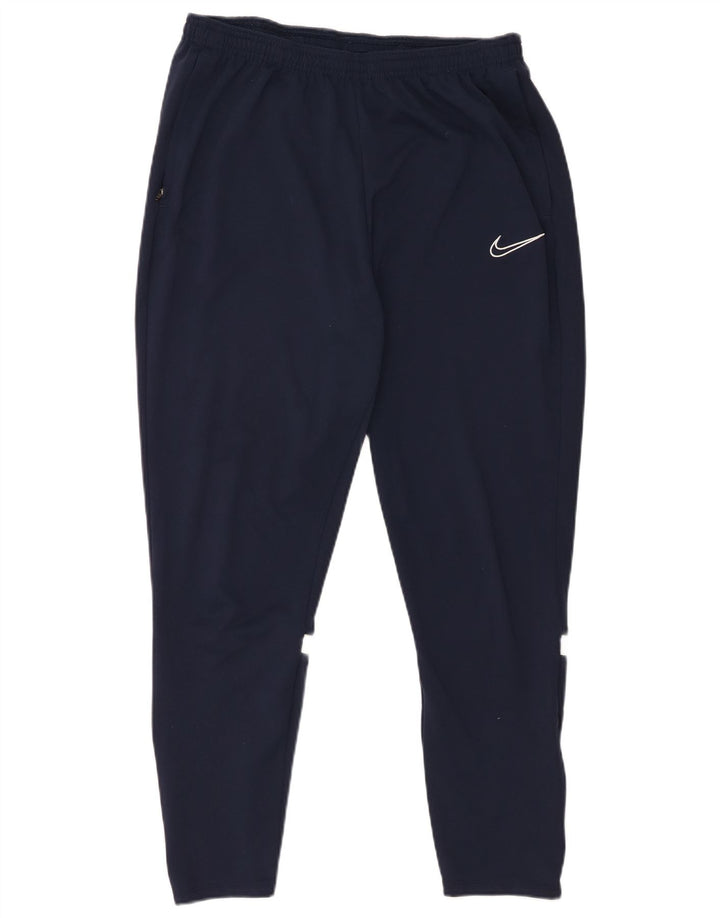 Мужские спортивные брюки Nike Dri Fit, большие темно-синие брюки из полиэстера
