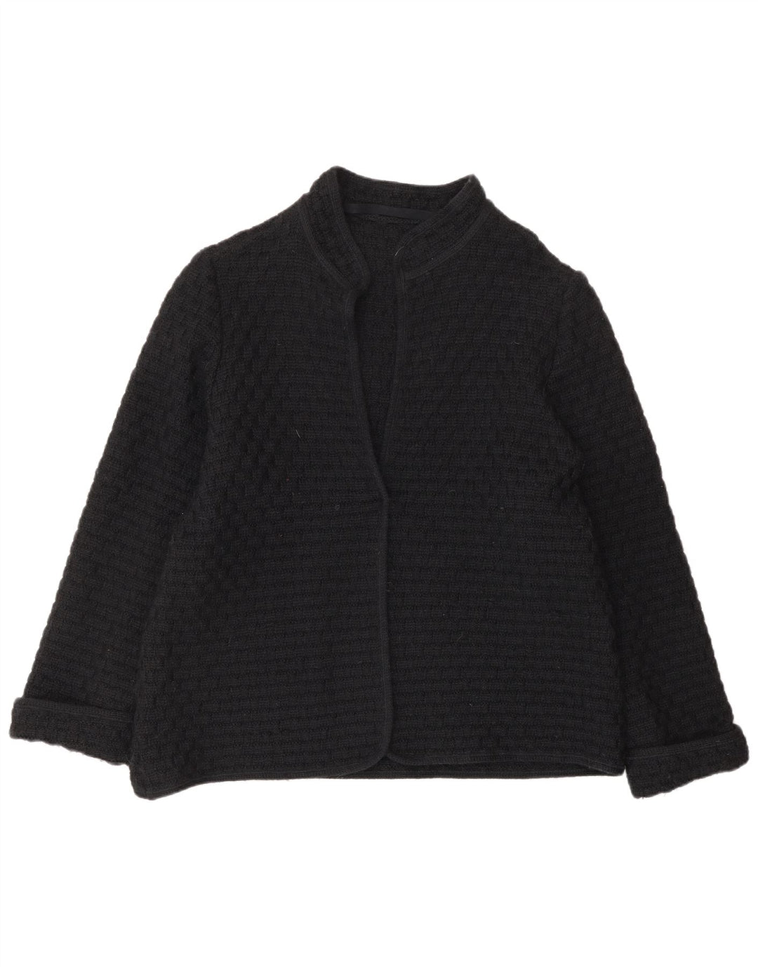 Винтажный женский кардиган-свитер UK 12, средний черный шерстяной
