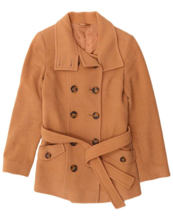 Женское полупальто HOBBS UK 8, маленькое, бежевое, шерсть