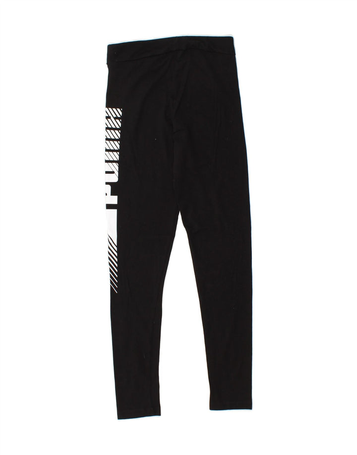 PUMA Girls Graphic Leggings 13-14 Years Large Black Vintage Puma and Second-Hand Puma from Messina Hembry 